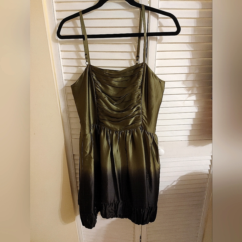 Green and black Kensie silk dress